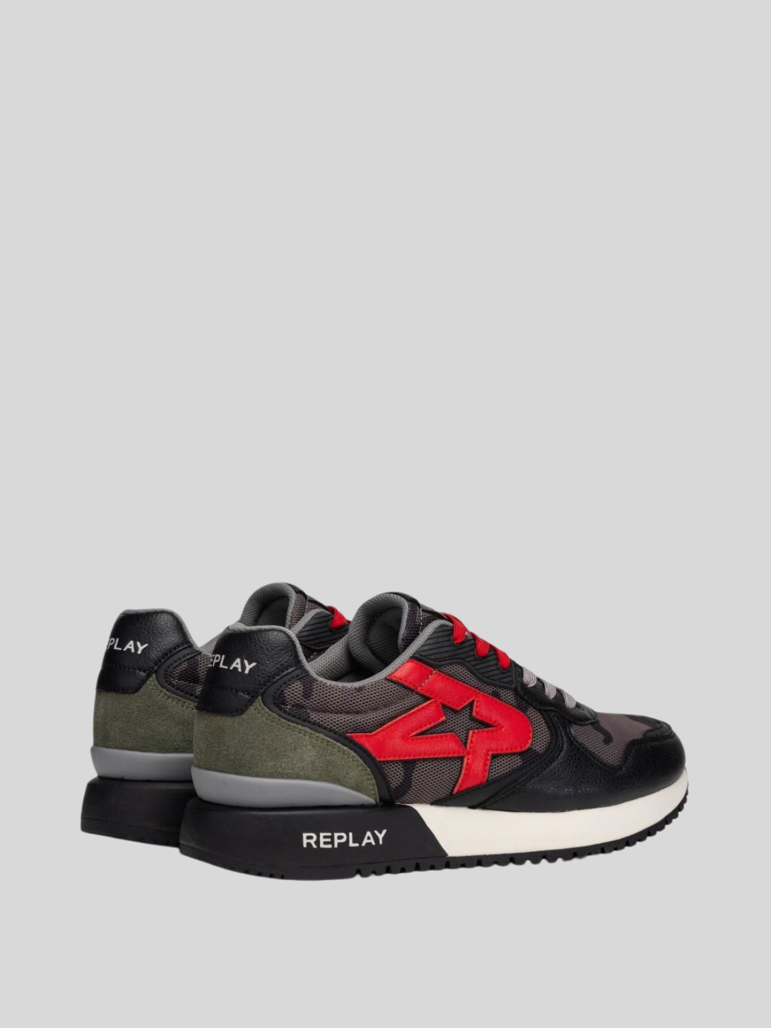 FIBER M MILITARY LACE-UP SNEAKERS | MIL GRN RS9I0007T