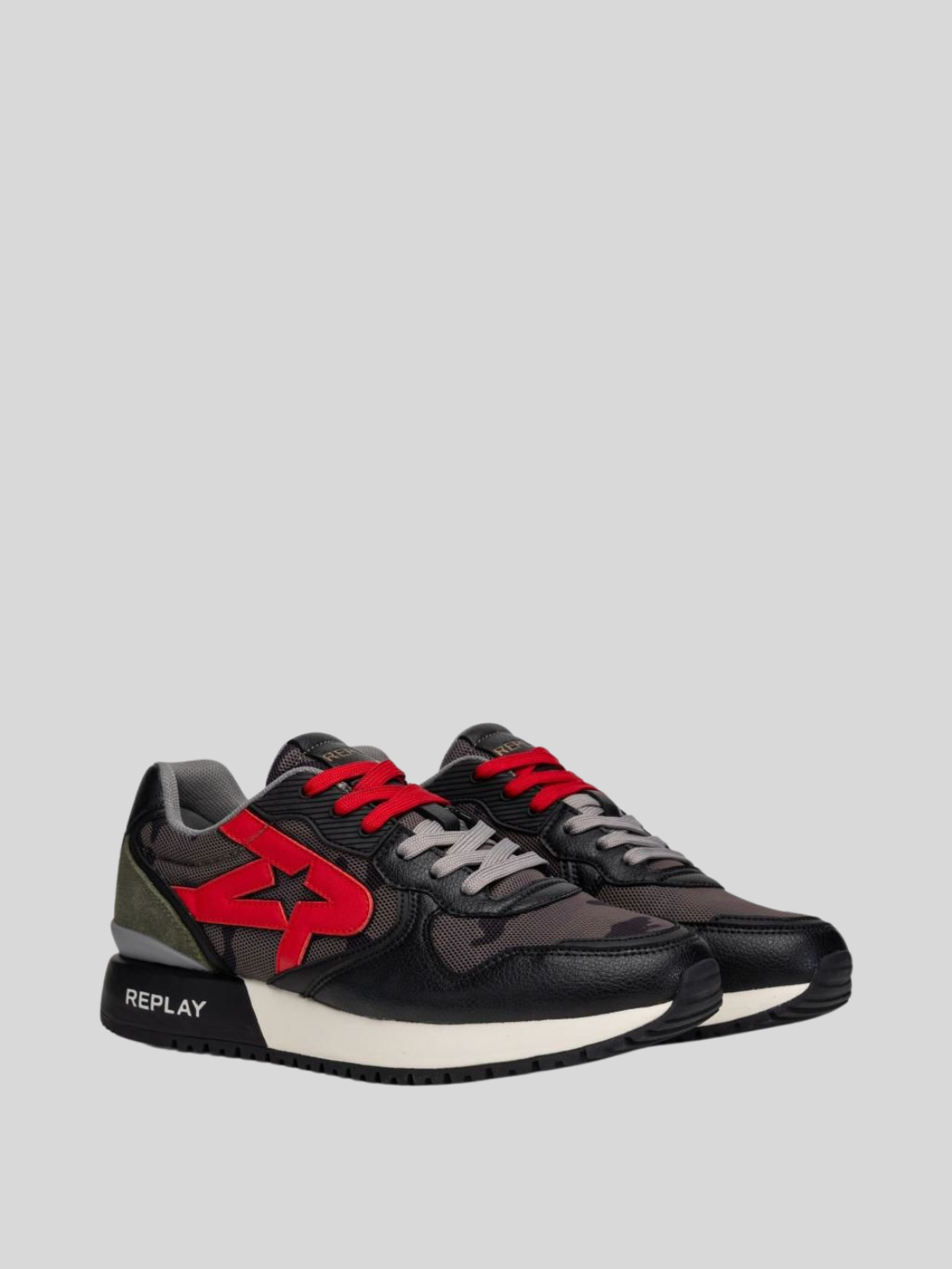 FIBER M MILITARY LACE-UP SNEAKERS | MIL GRN RS9I0007T