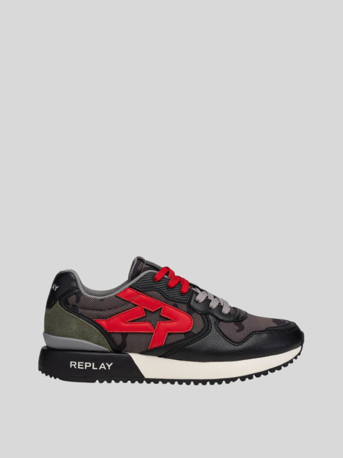 FIBER M MILITARY LACE-UP SNEAKERS | MIL GRN RS9I0007T