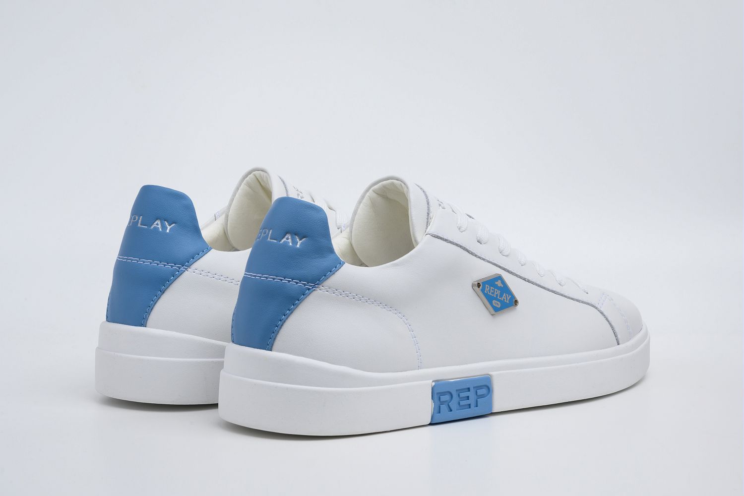 POLYS M RHOMBUS LACE-UP SNEAKERS | WHT BLUE RZ3P0041L