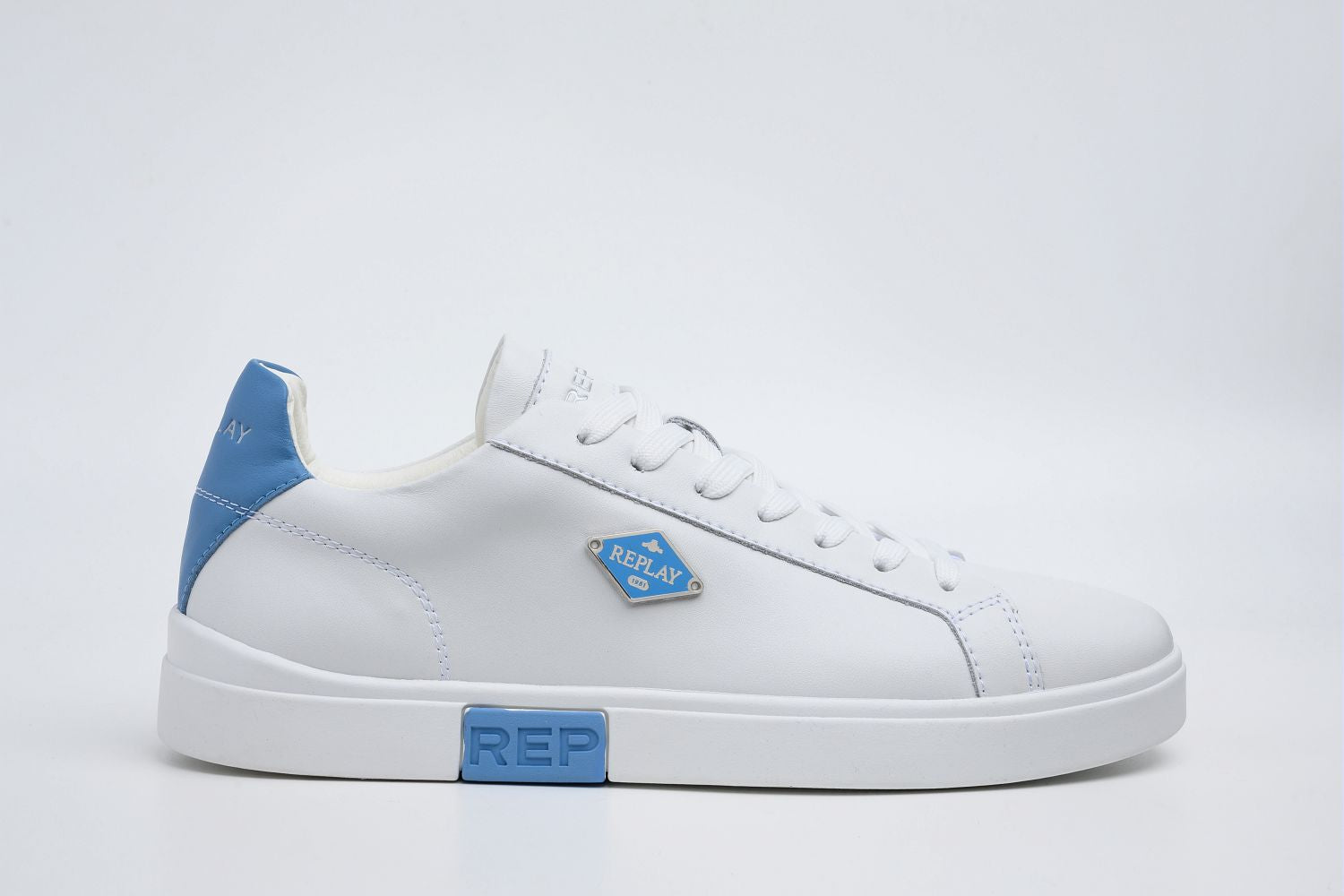 POLYS M RHOMBUS LACE-UP SNEAKERS | WHT BLUE RZ3P0041L