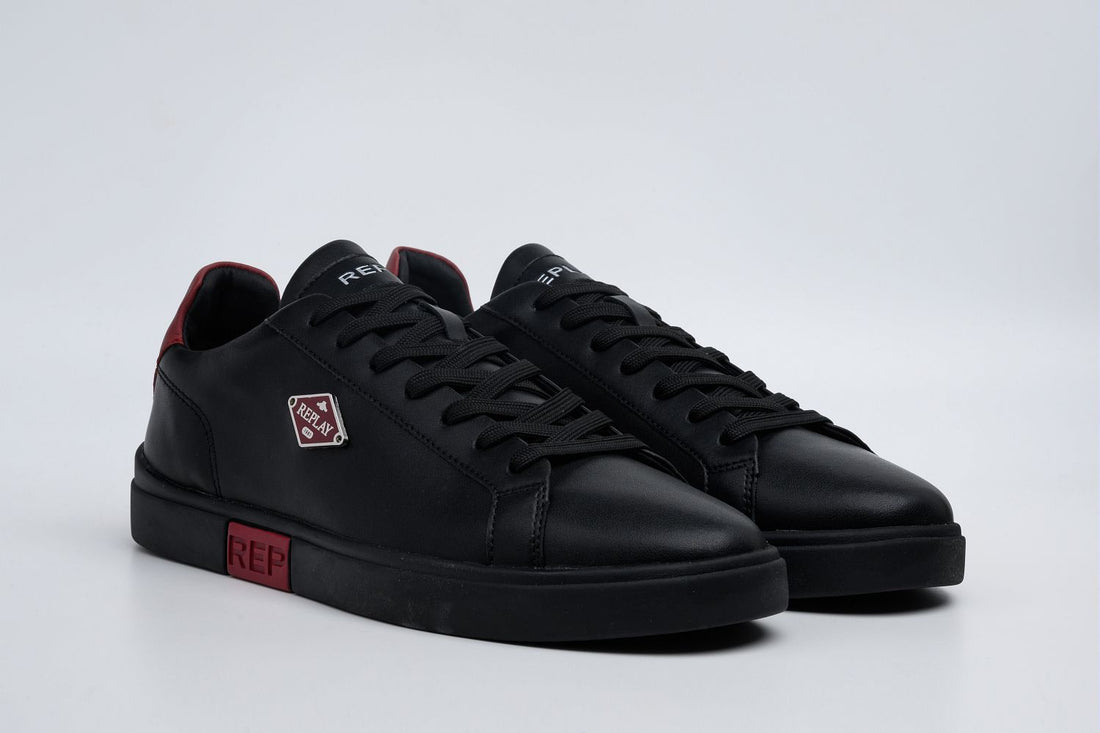 POLYS M RHOMBUS LACE-UP SNEAKERS | BLK MAROON RZ3P0041L