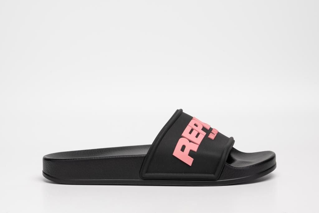 UP W RUBBER SLIDERS | BLK/PINK RF1B0045S