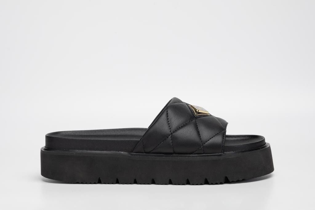 MUDDY QUILT LADIES SLIDERS | BLK RF810042S