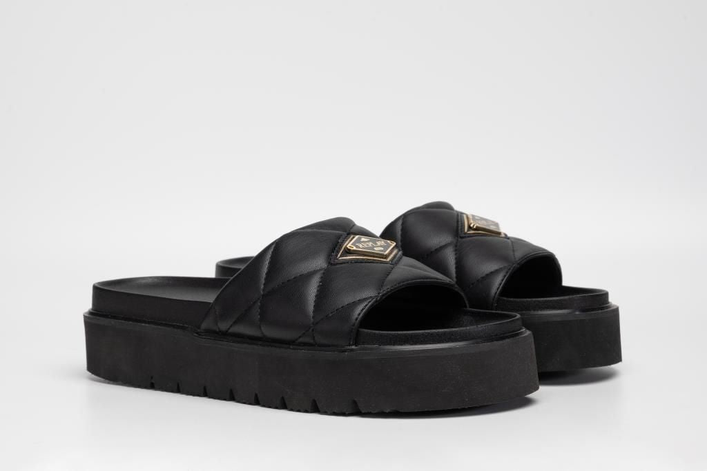 MUDDY QUILT LADIES SLIDERS | BLK RF810042S